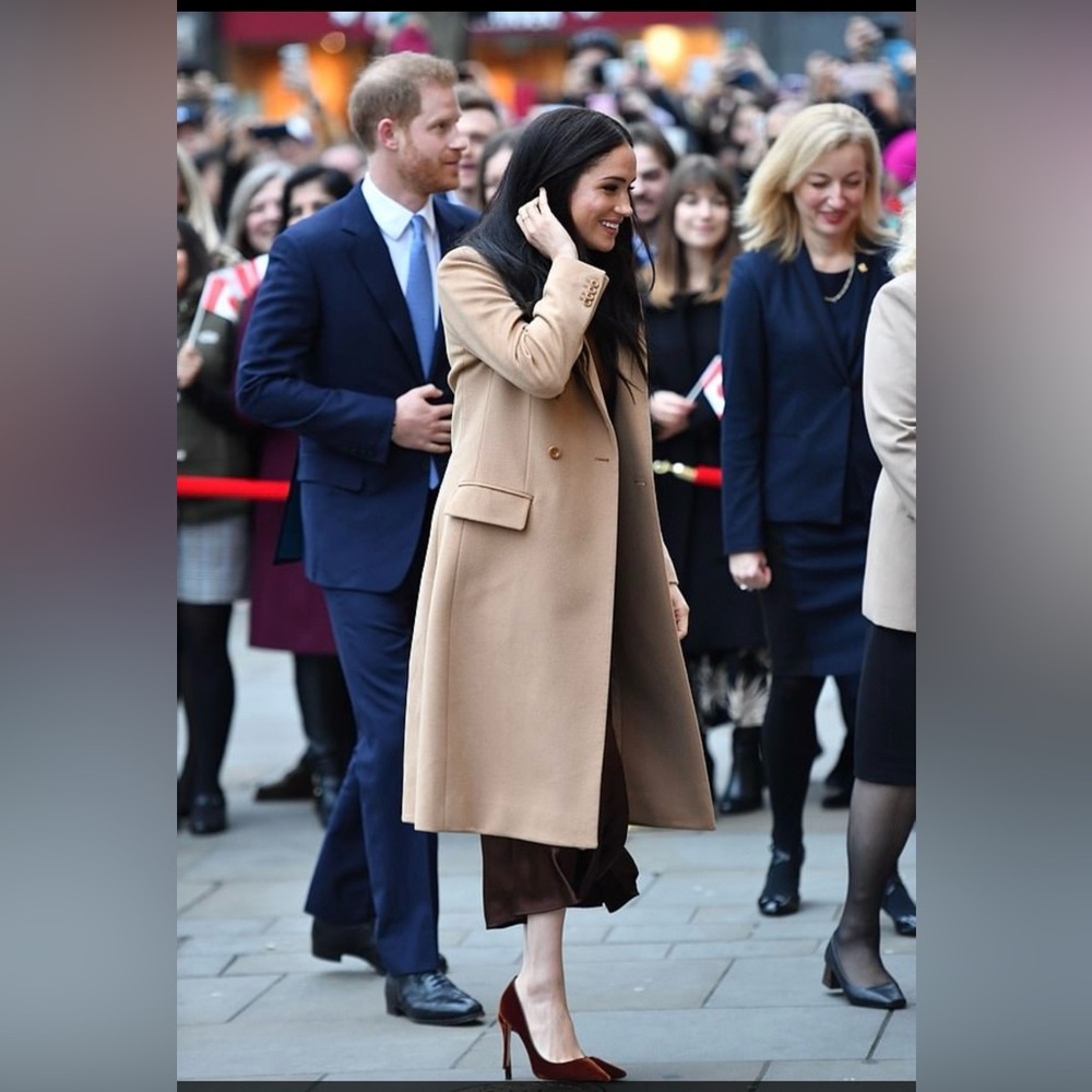 REISS Sabel Camel Slim Wool Coat US 4